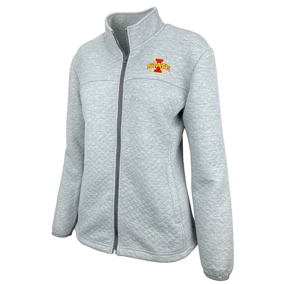 Authentic Brand Women's I-State Gray Quilted Full-Zip Jacket
